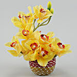 Artificial Yellow Iris Vase Arrangement