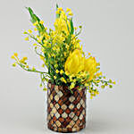 Artificial Yellow Lotus Buds Vase
