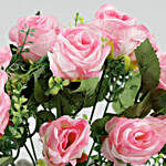 Marvellous Artificial Pink Roses Vase