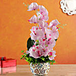 Pink Elegance Artificial Orchid Vase