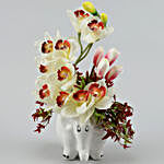Striking Artificial Iris & Tulips Vase