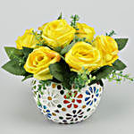 Yellow Roses Artificial Floral Arrangement