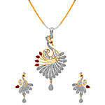 Personalised Peacock Pendant Jewellery Set