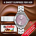 Personalised Pink Ladies Watch & Nutella