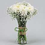 White Chrysanthemums Floral Vase