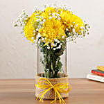 Blissful Yellow Chrysanthemums Vase