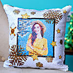 Personalised Frosty Sequin Cushion Dairy Milk