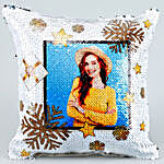 Xmas Special Personalised Sequin Cushion 5 Star