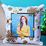 Frosty Christmas Personalised Sequin Cushion