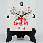 Personalised Merry Xmas Table Clock Amethyst Wish Tree