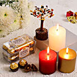 Xmas Special Candles With Colourful Wish Rocher