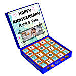 Blue Personalised Chocolate Box For Anniversary