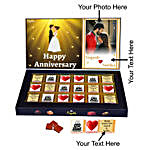 Happy Anniversary Personalised Chocolate Giftbox 18 Pcs