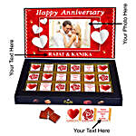 Personalised Anniversary Chocolate Box For Couple 18 Pcs