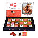 Personalised Anniversary Chocolate Box For Her 18 Pcs