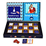 Personalised Happy Anniversary Chocolate Box 18 Pcs