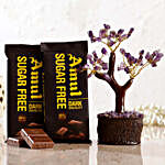 Amethyst Wish Tree & Amul Sugar Free Dark Chocolate
