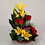 New Year Mixed Flowers Basket