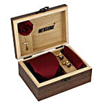 Maroon Microfiber Neck Tie & Lapel Pin Gift Set