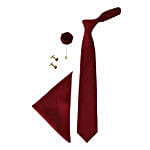 Maroon Microfiber Neck Tie & Lapel Pin Gift Set