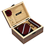 Microfiber Neck Tie & Lapel Pin Gift Set- Maroon