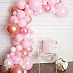 Organic Balloon Arch Pink Coloured