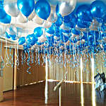 Blue and Silver Balloon Decor