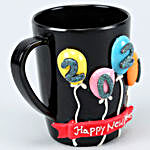 Happy New Year Printed Black Mug
