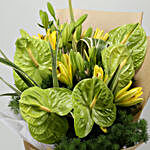 Anthurium & Yellow Lily Bunch