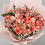 Exotic Ema Roses & Pink Daisies Bouquet