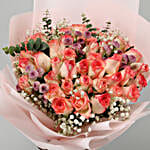 Exotic Ema Roses & Pink Daisies Bouquet