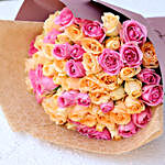 Peach & Aqua Roses Bouquet