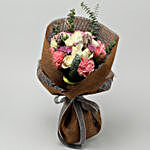 Pink Carnations & White Roses Bunch