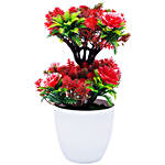 Red Artificial Plant With Pot