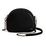 Buy/Send DailyObjects Black Vegan Leather- Arch Crossbody Bag Online- FNP