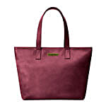 DailyObjects Burgundy Vegan Leather Fatty Tote Bag