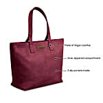 DailyObjects Burgundy Vegan Leather Fatty Tote Bag