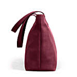 DailyObjects Burgundy Vegan Leather Fatty Tote Bag