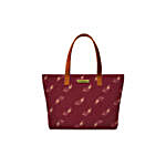 DailyObjects Maroon Feathers Fatty Tote Bag