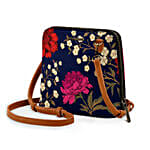 DailyObjects Midnight Chrysanthemums- Trapeze Crossbody Bag