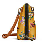 DailyObjects Mustard Floral- Trapeze Crossbody Bag