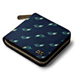 DailyObjects Navy Feathers Zip Wallet