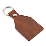 Pure Leather Personalised Key Chain- Tan