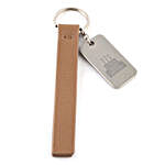 Genuine Leather Personalised Key Chain- Light Tan