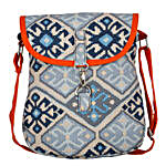 Faded Blue & Off-white Print Cross-Body