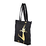 Gold Cat Printed Solid Tote