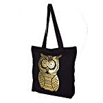 Gold Owl Printed Solid Tote