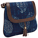 Indigo Tassel Detail Sling Bag