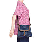 Indigo Tassel Detail Sling Bag