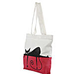 Lazy Cat Printed Solid Tote